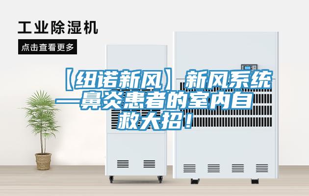 【紐諾新風】新風係統—鼻炎患者的室內自救大招！