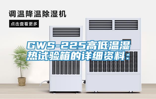 GWS-225高低溫濕熱試驗箱的詳細資料：