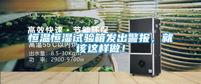 恒溫恒濕試驗箱發出警報，就該這樣做！