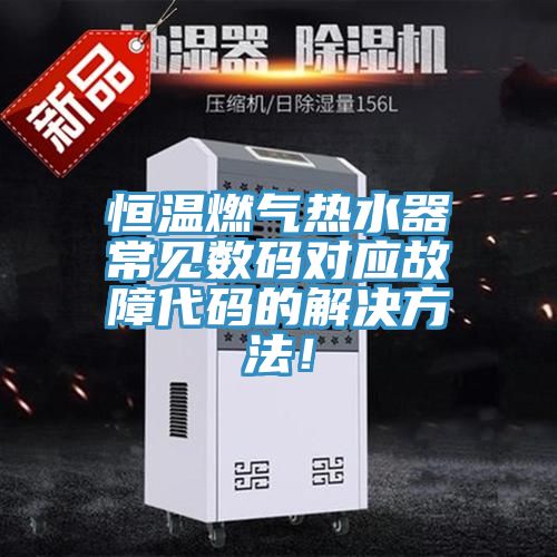 恒溫燃氣熱水器常見數碼對應故障代碼的解決方法！