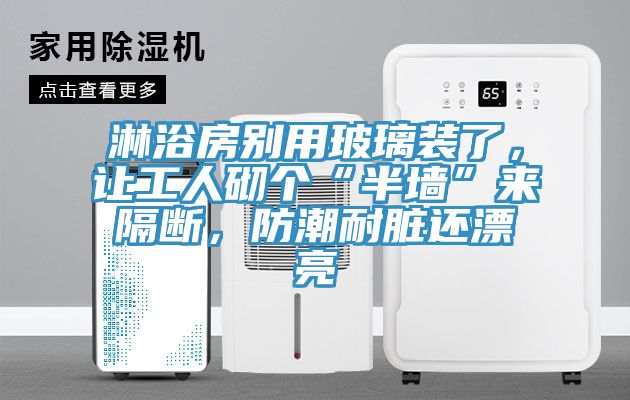 淋浴房別用玻璃裝了，讓工人砌個“半牆”來隔斷，防潮耐髒還漂亮