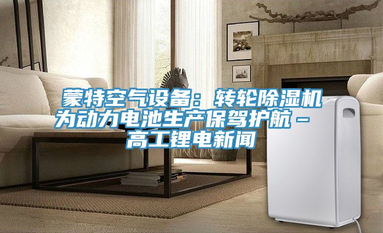 蒙特空氣設備：轉輪91看片软件大全為動力電池生產保駕護航– 高工鋰電新聞